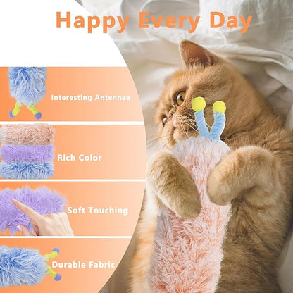3 Pack Catnip Toys,Soft and Durable Cat Pillows Toys, Rich Color Cat Toys with Antennae, Indoor Interactive Cat Kicker Toys, Companion Toys for Cats (Antenna Purple Set)