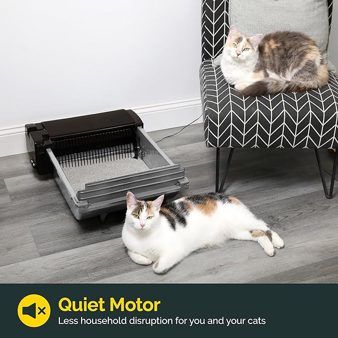 Pet Zone Semi - Self Cleaning Semi Automatic Cat Litter Box - Smart Scoop Cat Litter Box with 6 Bags & Carbon Filter for Up to Two Cats 6-16 Pounds