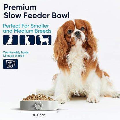 Slow Feeder Dog Bowls – Dog Bowl Slow Feeder – Microwaveable Dog Slow Feeder for All Breeds – Lead and BPA-Free Ceramic Pet Bowl – Pet Feeder for Fast Eaters