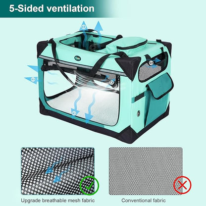 Ownpets Extra Large Cat Carrier for 2 Cats Small Dogs, 24 Inches Collapsible Soft Dog Crate for Car Travel, Portable Pet Carrier with Soft Mat