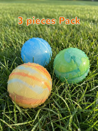 Colorful Squeaky Dog Toy Balls, Spiky Sensory 2.5" Balls for Dogs, Dog Chew Toys for Teething, Non-Toxic TPR, 3 Pack, 2.5",Painting