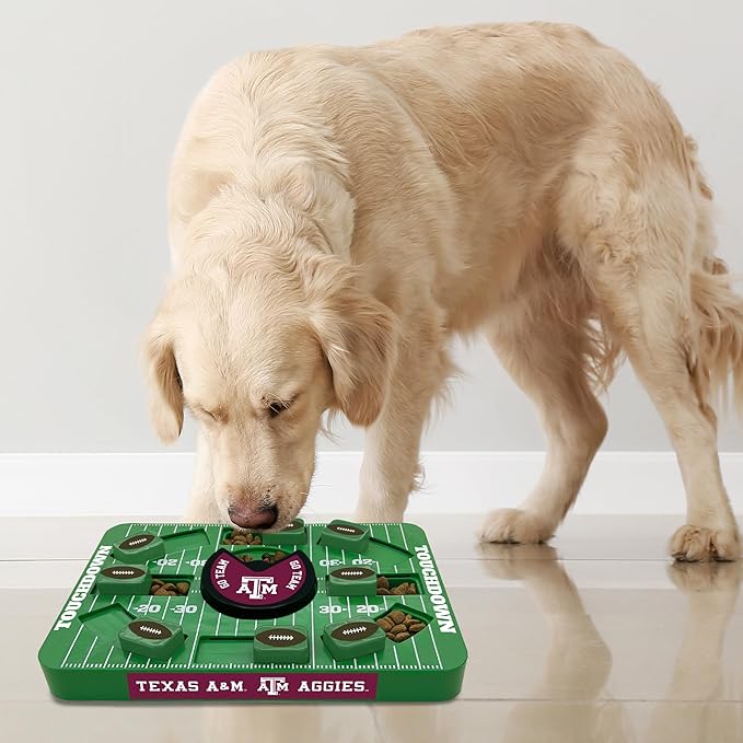 Pets First NCAA Texas A&M Large Puzzle Toy, New Size, Interactive Dog Treat & Slow Feeding Toy