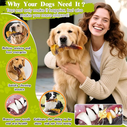 Dog Chew Toys for Aggressive Chewers, 2 Pack Indestructible Dog Toys for Large Dogs, Super Chewer Pet Toy for Large Medium Small Breed