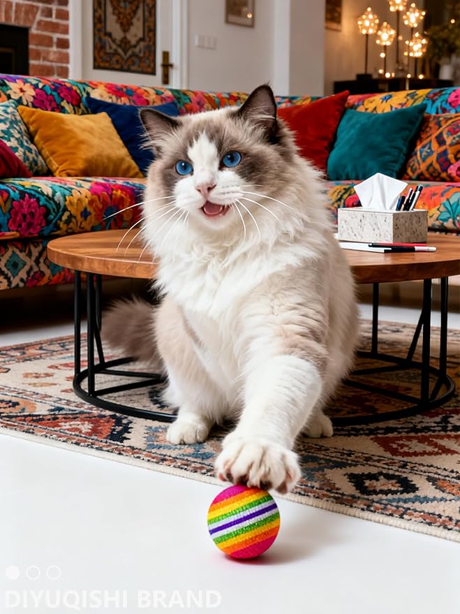 10-Pack Classic Cat Toys with Bell for All Breeds, Playtime Paradise (1.5'' - 2.2'')