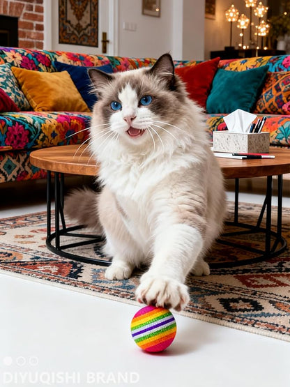 10-Pack Classic Cat Toys with Bell for All Breeds, Playtime Paradise (1.5'' - 2.2'')