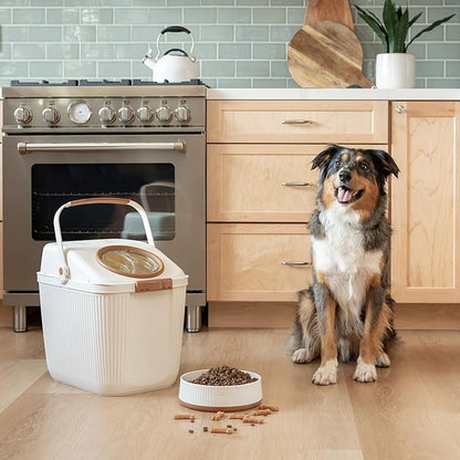 Harry Barker Large Modern Dog Bowls, 2-Pack Eco-Friendly Plastic Pet Food & Water Bowls, Non-Slip Base, Dishwasher Safe, BPA-Free, Neutral Design