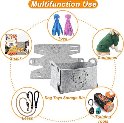 24 Pack Puppy Chew Toys, Dog Teething Toys with Storage Bin, Dog Rope Toys and Squeaky Toys for Boredom, Interactive Dog Toys for Small & Medium Breeds