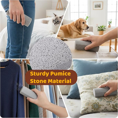 Yolev 2 Pcs Pet Hair Remover Grey Pumice Stone for Dog Cat Tool Fur Removal Cleaning Block Remover Stone for Car Interior Furniture Bedding Carpet（3.94 x 1.97 x 1.38in）