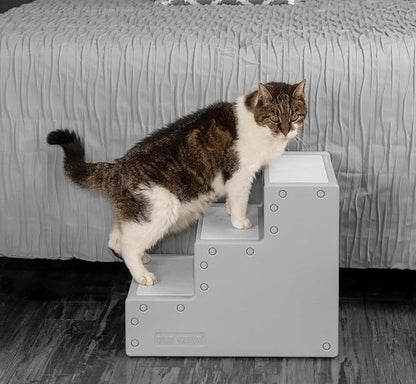 Pet Gear Pet Step III & IV Pet Stairs for Small Dogs and Cats up to 50 pounds, Lightweight, No Tools Required, 13 Colors to Choose from, Essential Grey, 3 Steps