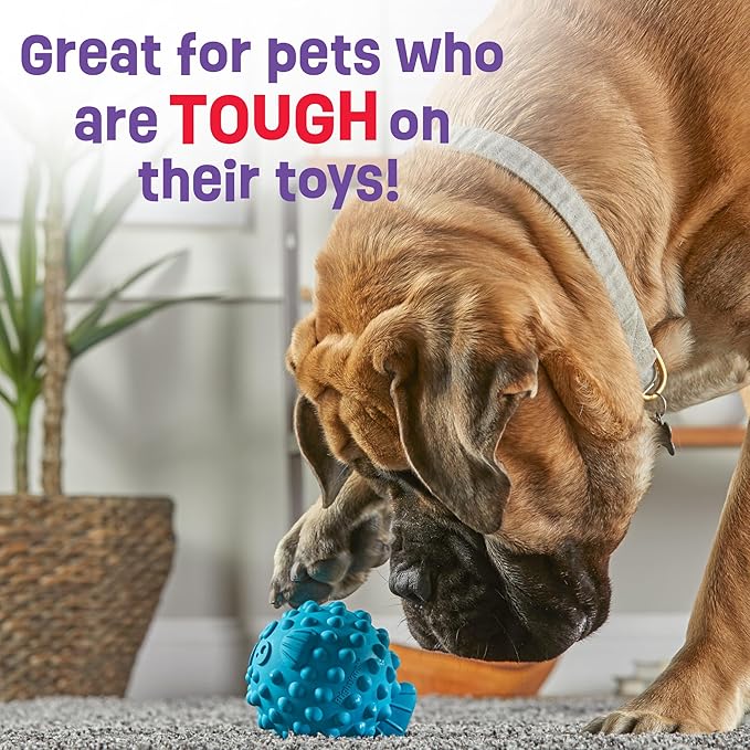 Brightkins Tough & Tumble Treats Dispenser Large Pufferfish - Interactive Dog Puzzle Toy for All Breeds, Enrichment Gifts for Puppies