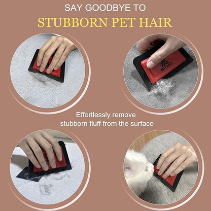 Miyake Mini Pet Hair Remover, Dog Hair Remover Squeegee for Car Carpet & Car Cleaning Supplies, Cat Hair Remover for Furniture, Reusable Carpet Brush and Lint Remover, Pet Hair Removal Tool