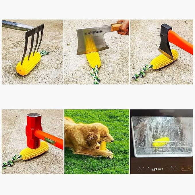 Dog Chew Corn Toy,for Aggressive Chewers Small Medium Large Breed,Interactive Squeaky Dog Tooth Cleaning Tool Water Float Toy,Suitable for Small,Medium and Large Dogs