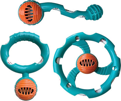FOUFIT FouFouBrands Hide n Seek Tug-O-Rope Treat Dispensing Nosework Toy for Dogs, Ring