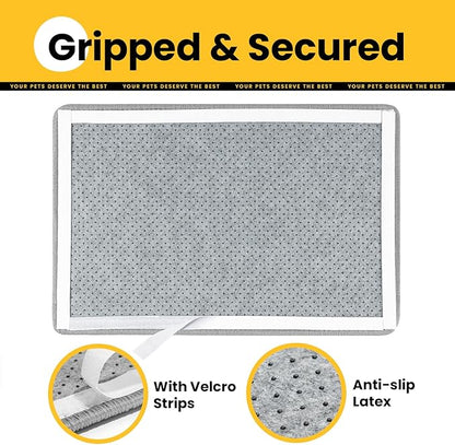 Cat Scratcher Mat,Natural Sisal Cat Scratch Pad with Hook&Loop Tape,Horizontal Floor Kitty Scratching Pads Rug for Indoor,Pet Furniture Protector for Couch&Carpets&Sofas, Large, Grey