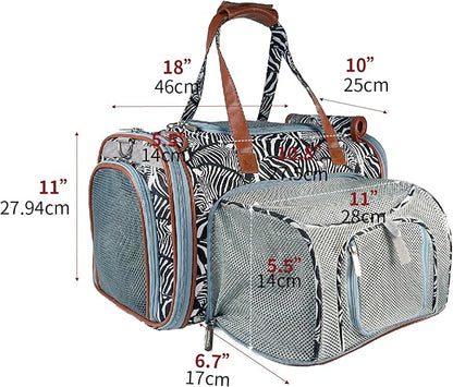 Mr. Peanut’s Gold Series Standard Size Expandable Pet Carrier (Zzzebra)