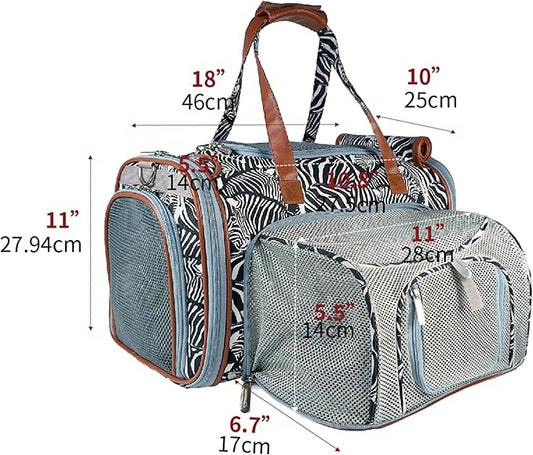 Mr. Peanut’s Gold Series Standard Size Expandable Pet Carrier (Zzzebra)