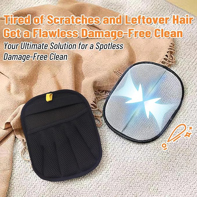 Pet Hair Removal Glove - Reusable Electrostatic Grooming Gloves for Cats & Dogs, Furniture Couch Carpet Car Hair Remover, 5-Finger Deshedding Tool