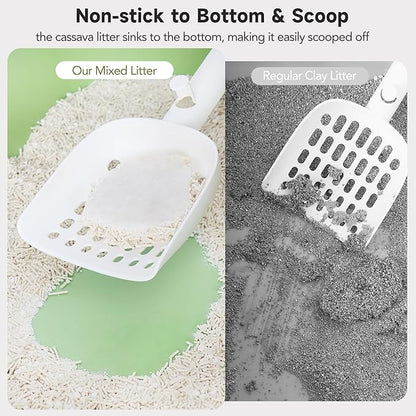 Non-Stick Ultra Clumping Tapioca Tofu Cat Litter, Odor Control Low Tracking Kitty Litter Pellets, Plant-Base Natural Ingredients Cat-Litter, 9 lb X 2 Pack
