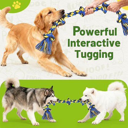 9-Pack Dog Rope Toys for Large Dogs – Strong Tug Toys for Aggressive Chewers, Ideal for Tug-of-War & Teeth Cleaning, Multi-Style Rope Set for Active Dogs