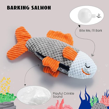 Nocciola Crinkle Squeaky Octopus Dog Toy - Ocean Theme Stuffed Interactive Rope Toys for Small, Medium & Large Dogs, Durable for Aggressive Chewers (Crab)