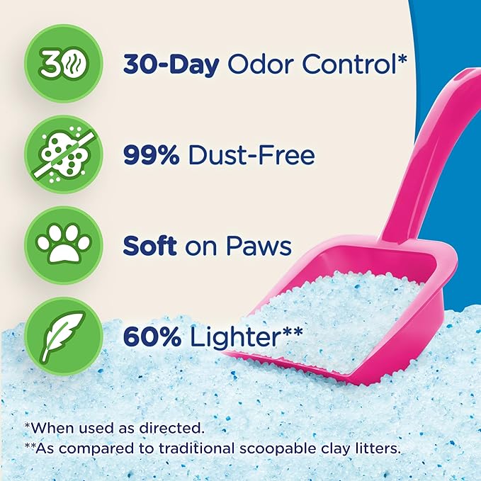 Ultra Micro Crystals Premium Cat Litter - 99.9% Dust Free, Soft on Paws, Fragrance Free - 15 Lbs. Total (3pk of 5 Lbs.)