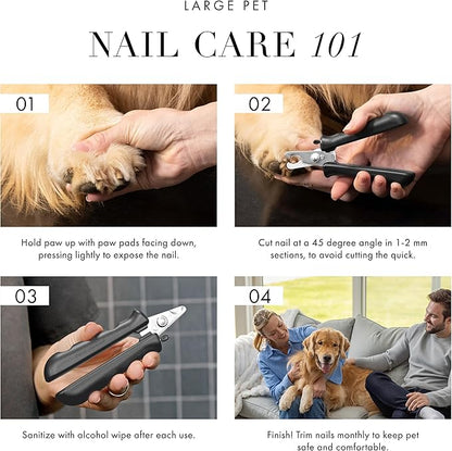 Tweezerman Large Nail Clippers for Dogs & Cats, Manual Professional Cat & Dog Nail Trimmer with Ergonomic Handle