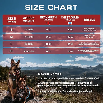 AUROTH Tactical Dog Harness for Large Dogs No Pull Adjustable Pet Harness Reflective K9 Working Training Easy Control Pet Vest Military Service Dog Harnesses Red S