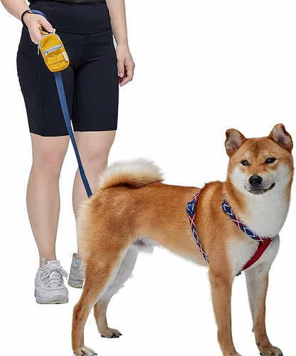 Blueberry Style Amber Dog Waste Bag Dispenser, Dog Poop Bag Holder Leash Attachment, Includes 1 Roll of Free Poop Bags