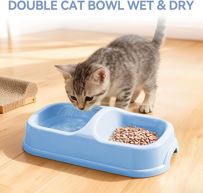 PAWISE Cat Litter Box Set, Small Cat Kitten Starter Kit, Includes Cats Toilet Kitten Litter Pan with Litter Scoop, Double Dish Cat Bowl, Kittens Mouse and Ball Toy
