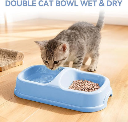 PAWISE Cat Litter Box Set, Small Cat Kitten Starter Kit, Includes Cats Toilet Kitten Litter Pan with Litter Scoop, Double Dish Cat Bowl, Kittens Mouse and Ball Toy