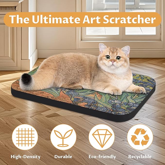 2 Pack Art Cat Scratcher, Wall-Mountable Cat Scratch Pad, Cat Wall Scratcher 16.7x11x1 Inch Cat Scratching Board for Indoor Cats Toy (Series1)