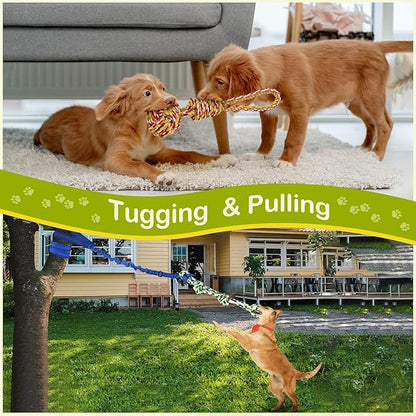 Outdoor Dog Bungee Tug Toy,Interactive Tug of War Toy for Small/Medium/Large Dogs,Tree Tuggerr Toys，Hanging from Tree Toy for Exercise Solo Play (Large)