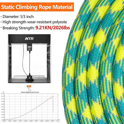 NTR Long Dog Leash, 50FT Check Cord with Swivel Lockable Hook and Comfortable Padded Handle for Dog Leash for Small Medium and Large Dogs Walking Training Hiking Camping Playing, Teal/Yellow