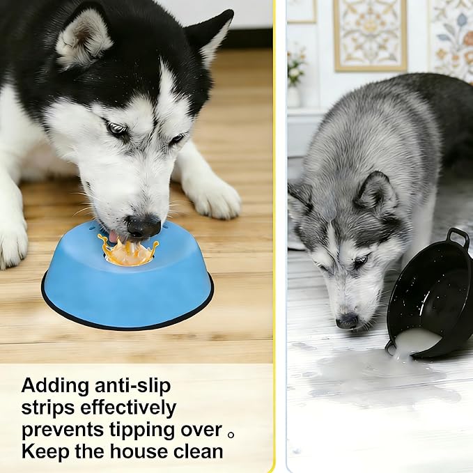 Dog Lick Bowl with Rolling Ball, Slow Feeder Dog Licking Bowl for Liquid Treats Bone Broth Yogurt, Anti-Slip Interactive Lick Toy, Post-op Nutrition & Anxiety Relief for Small Medium Large Breeds