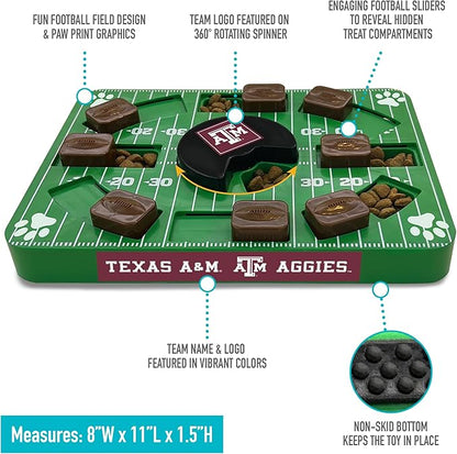 NCAA Puzzle Toy Slow Feeder, Puzzle Treat Dog Toy, Interactive Dog Treat Toy, Dog Puzzle Feeding Slow Toy (Texas A&M Aggies)