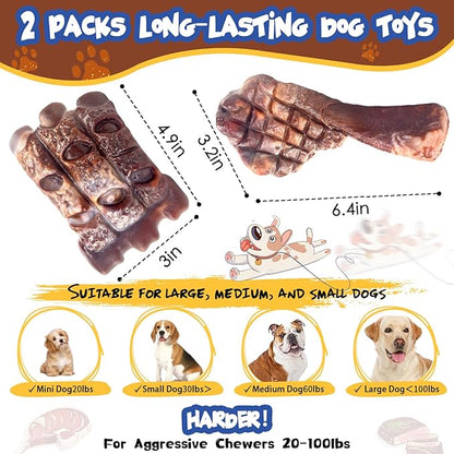 Dog Chew Toys for Aggressive Chewers：2 Pack Indestructible Dog Toy for Large Breed- Tough Nylon Teething Bone Toy to Keep Them Busy