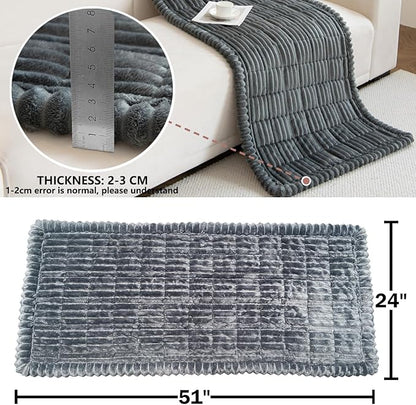 Dog Bed Mat for Car Backseat Extender, Non-Slip Pet Bed Mat for Car Back Seat Protector Cover, Furry Dog Couch Cover, Washable Travel Dogs Bed for Cars, SUVs, Sedans. (51" x 24") (Dark Grey, M)