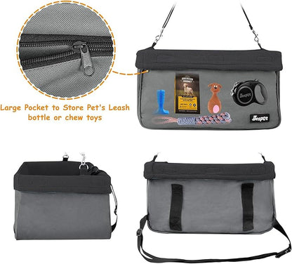 JESPET & GOOPAWS Dog Booster Seats for Cars, Portable Dog Car Seat Travel Carrier with Seat Belt for 24lbs Pets