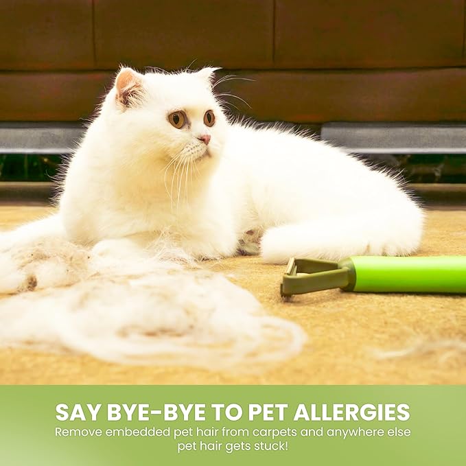 Cattasaurus Cleaner Pro Pet Hair Remover - Special Cat & Dog Hair Remover Multi Fabric Edge and Carpet Scraper, Cat Hair Remover for Couch, Pet Bed, Pet Towers, Furniture, Car Mat & Rugs