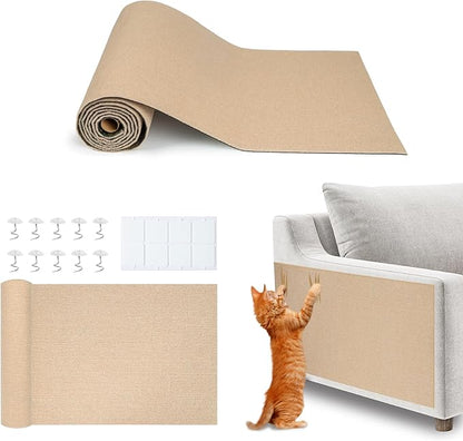 Best Pet Supplies Catify Cat Scratcher, Fun Interactive Scratchers, Posts, Poles, Claw Safe, Furniture Saver Indoor Play Support Natural Cat Behaviors Heavy Duty - Beige, 39.4 x 15.8