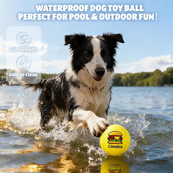 Dog Balls Tennis balls for Dogs, Interactive Dog Toys for Aggressive Chewers ,Indestructible Dog Toy to Keep Them Busy, Puppy Chew Toys for Teething, Durable Dog Ball for Medium Small (Fast Food-3.0")