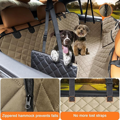 URPOWER Dog Car Seat Cover for Pets 100% Waterproof Seat Cover Hammock 600D Heavy Duty Scratch Proof Nonslip Durable Soft Back Seat Covers for Cars Trucks and SUVs