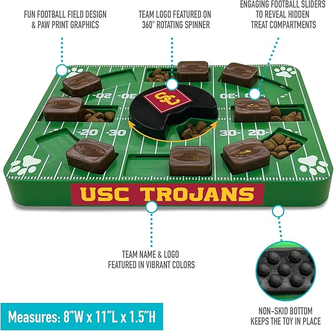 Pets First NCAA USC Trojans Puzzle Toy, Puzzle Treat Dog Toy, Interactive Dog Treat Toy, Dog Puzzle Fedding Slow Toy