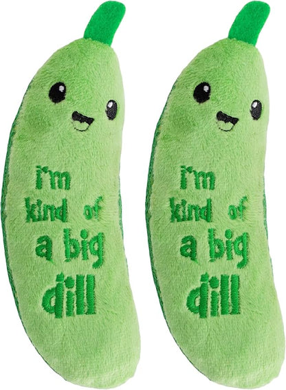 Catstages Crunchy Pickle Kicker Cat Toy – Plush Crinkle Toy with Catnip and Dental Mesh,6.5",(Pack of 2)