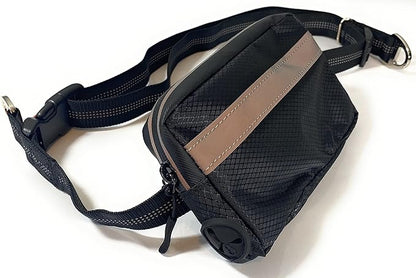Hands-Free Dog Leash with Locking Carabiner & Waterproof Pouch – Adjustable Waist Belt for Running, Walking & Hiking with Reflective Design