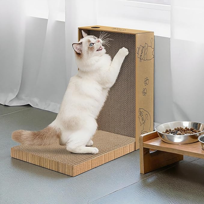 AGYM Cat Scratcher, 5 Packs in 1 Cardboard Box Cat Scratching Pad for Indoor Cats and Kitten, Cat Scratch Pad to Protect Furniture, Large Size