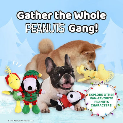 PEANUTS for Pets 6" Holiday 2021 Woodstock Plush Dog Toy with Squeaker | Red Snoopy Holiday Plush Dog Toy | Small Squeaky Dog Toys - Soft Stuffed Dog Toys Officially Licensed, (FF19106) (Pack of 2)