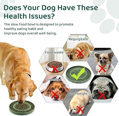 Silicone Dog Feeding Bowl with Suction Cup, Dog Puzzle Feeding Bowls for Heathy Eating - Non Slip Design (Purple)