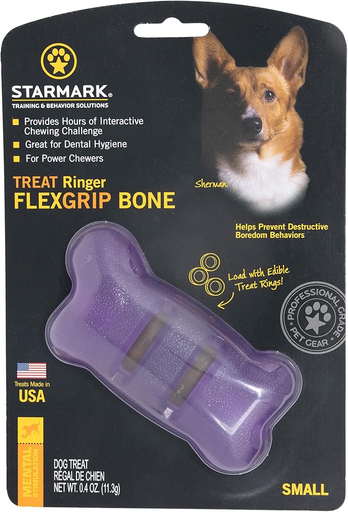 Starmark Treat Ringer FlexGrip Bone Small