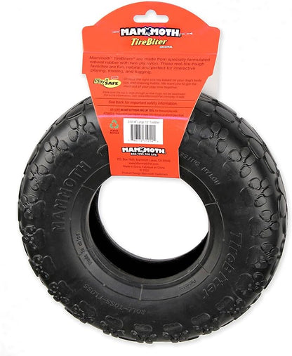 Mammoth TireBiter Originals - Natural Rubber Dog Toys - Dog Toys for Extra Long Interactive Play - Strong Chewer Toys for Dogs - Large, 10”
